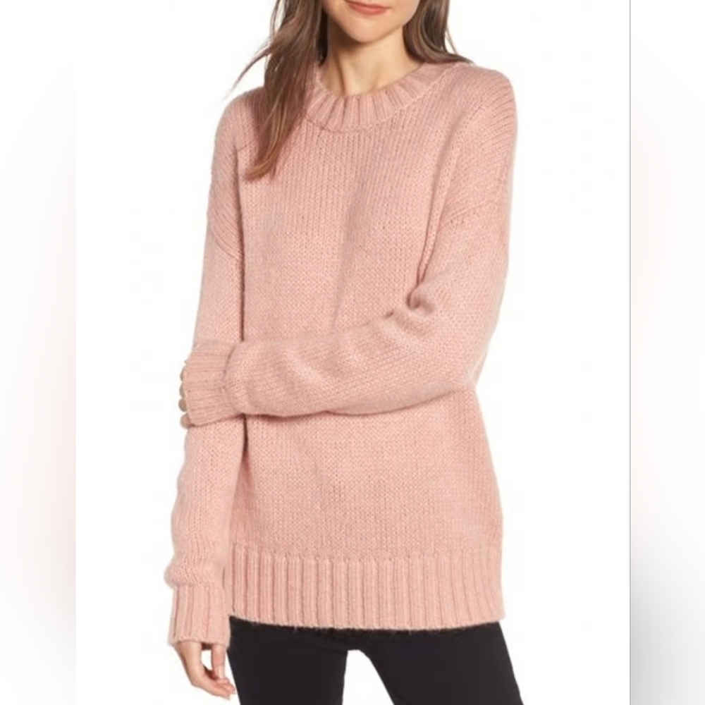 French Connection Oversized pink peach wool blend sweater M NWT